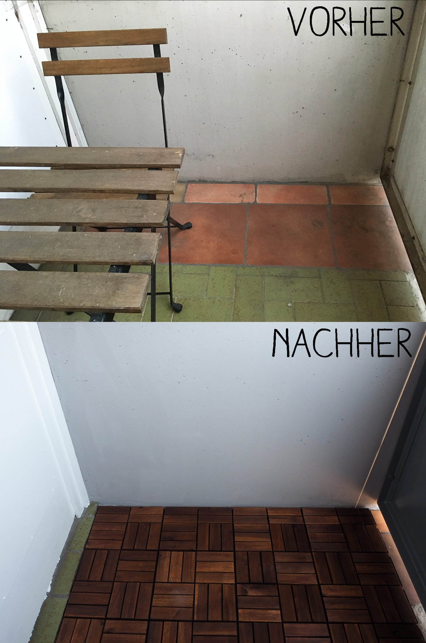 Bodenfliesen Von Ikea Auf Dem Balkon Sehen Super Aus Weisse Kieselsteine Dazu Perfekt Balkonboden Balkondekoration Kleines Balkon Dekor