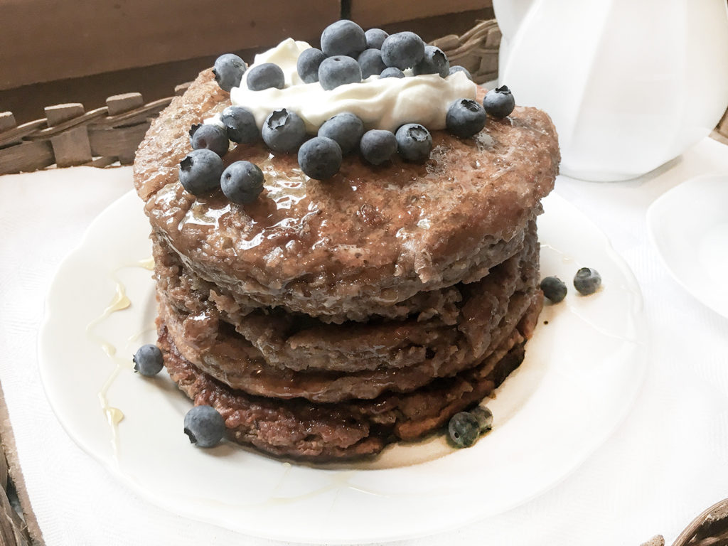 Gesunde Fitness Chiasamen-Bananen-Pancakes - vegan