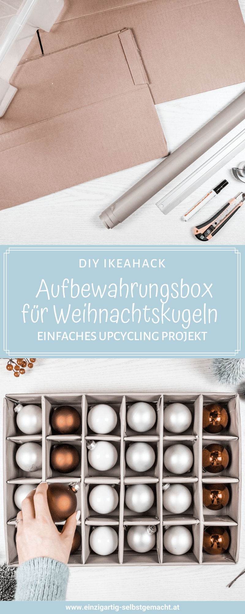 Weihnachtskugeln Aufbewahrungsbox basteln - DIY IKEAHACK